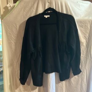 Black sweater with cute fringe on back and front